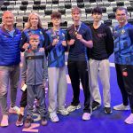 TGA-Team am 1. Wettkampftag der Jugend. V. L. Streif, Leliukh (zweimal), Knecht Ph., Mair, Knecht N., Knecht O.